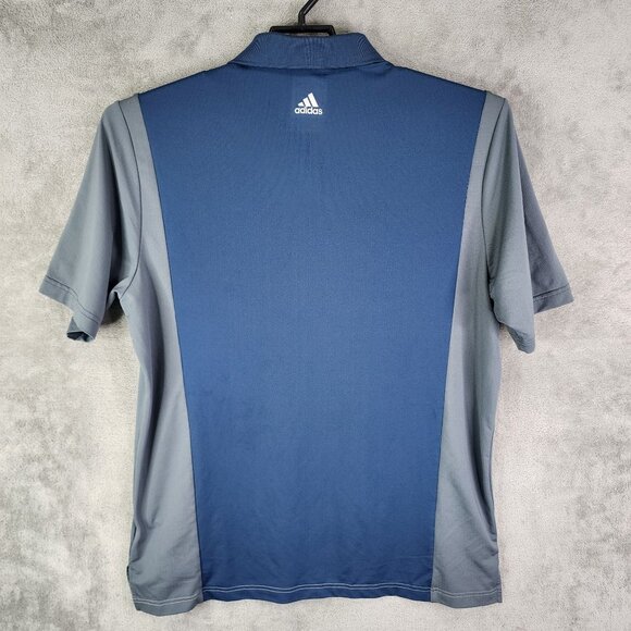 Men's Blue & White Adidas Golf Puremotion Coolmax Polo Shirt Short Sleeve L - Picture 8 of 12